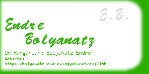 endre bolyanatz business card